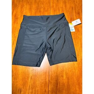 NWT Hodo Sports Mens Black UPF 50+ Athletic Biker Shorts High Waisted Pockets XL